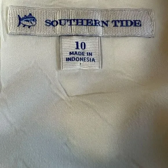 SOUTHERN TIDE Women's Paislee White Diamond Jacquard Shift Dress White Size 10 - Picture 3 of 11